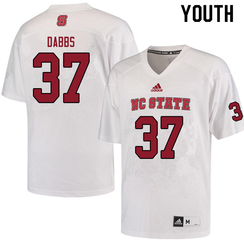Youth #37 Tyler Dabbs NC State Wolfpack College Football Jerseys Sale-White - Click Image to Close
